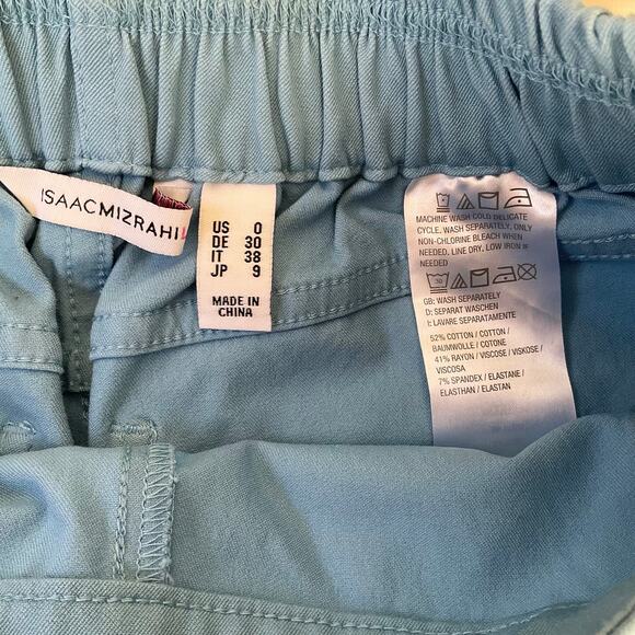 Isaac Mizrahi Women Stretch Straight Leg Khaki Pants size 0 US, Light Blue - Picture 8 of 11